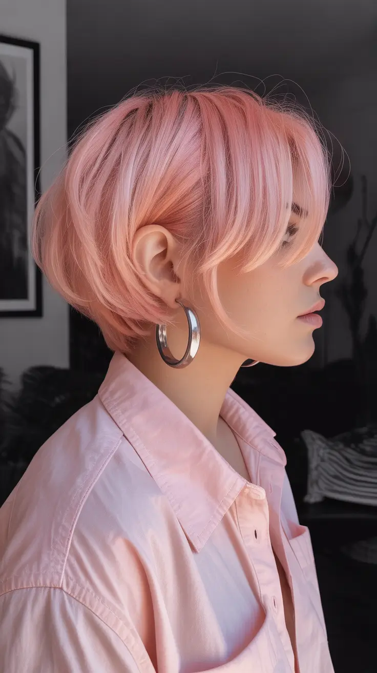 haircuts for thin fine hair 2026 Playful Pink Bob with Face Framing Ends