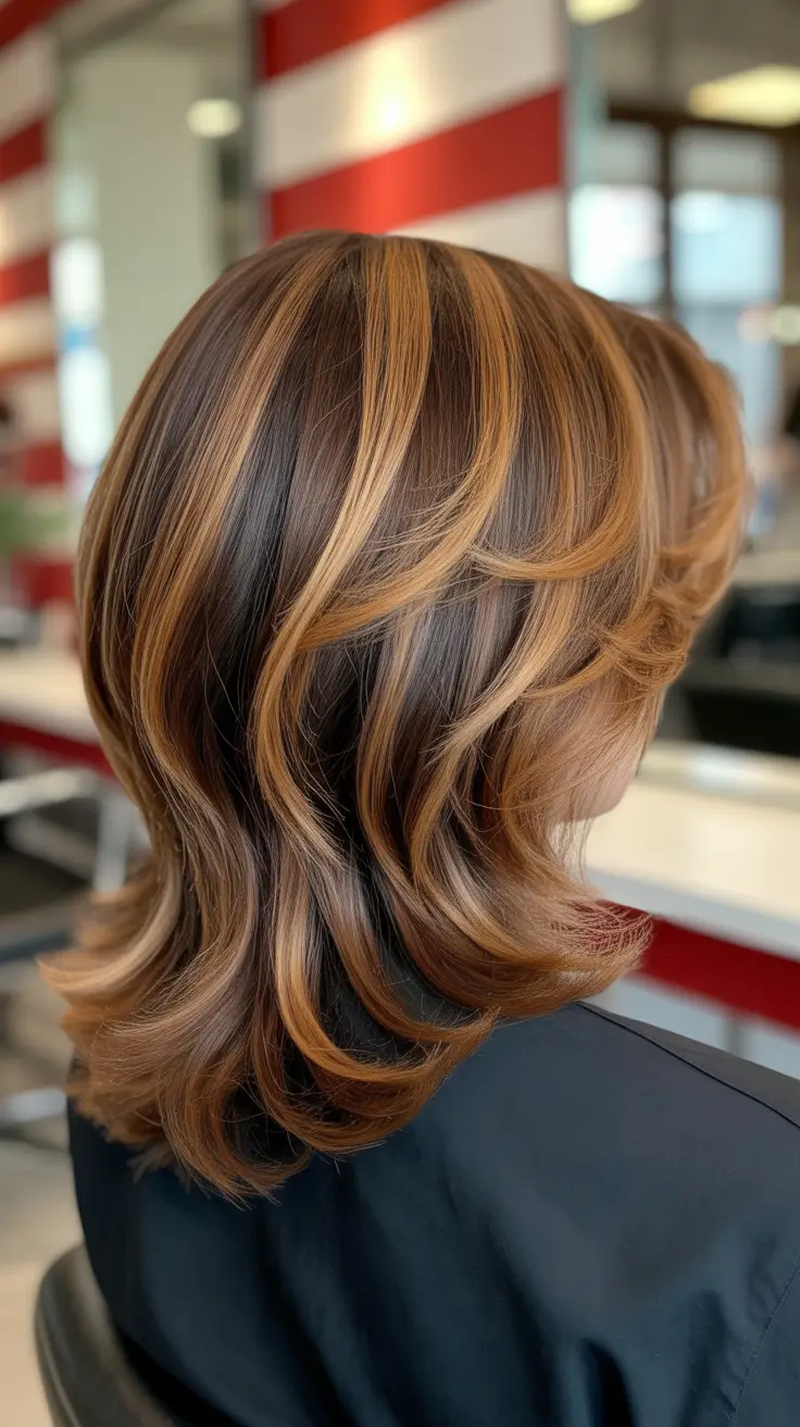 dark brown hair color 2026 Toffee Layered Glow