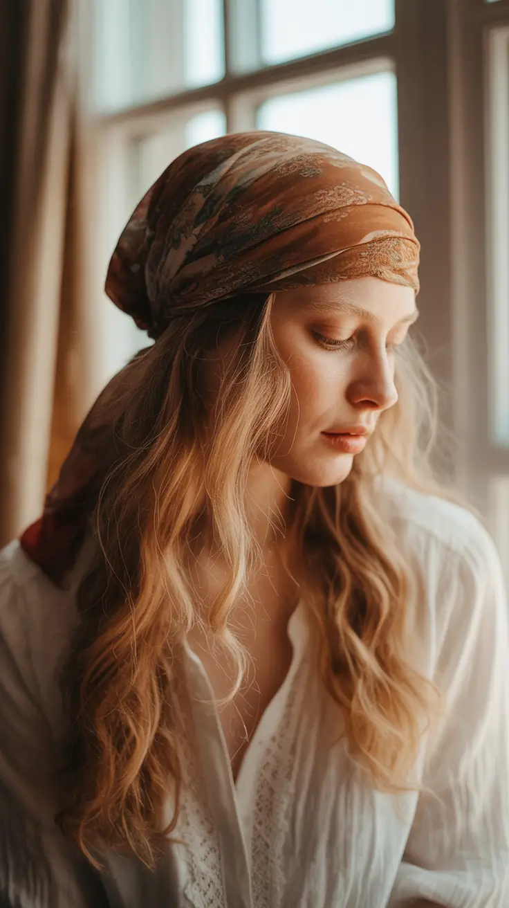 easy hairstyle 2026 Boho Headscarf Waves