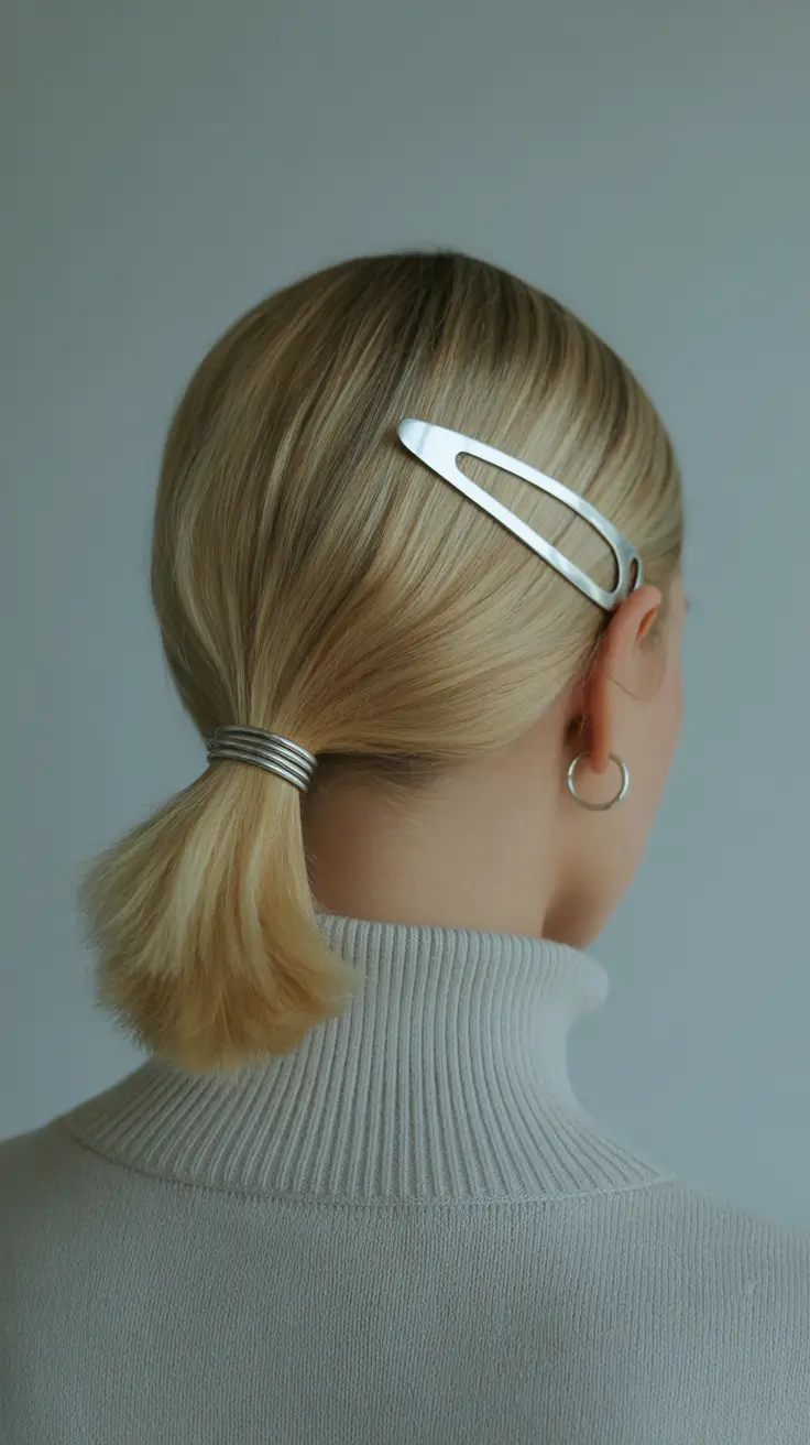 pony-tail-hairstyles-2026-minimalist-silver-clip-pony