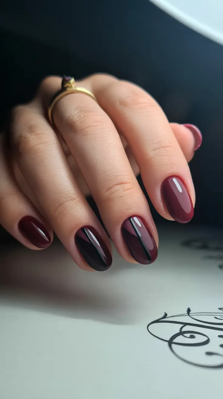 Easy Simple Nails 2026 Burgundy Almond