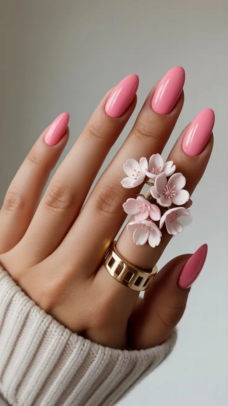Easy Simple Nails 2026 Pink Almond