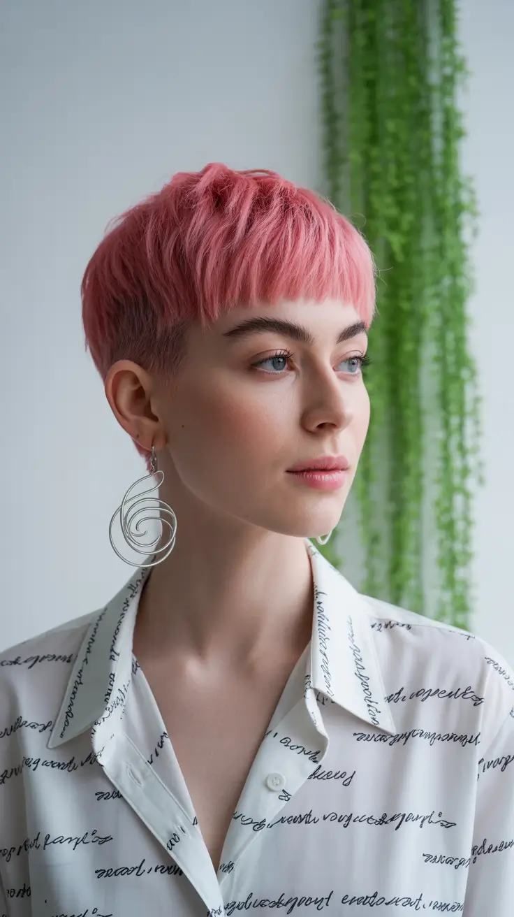 pixie haircut 2026 Rosy Fringe Revival