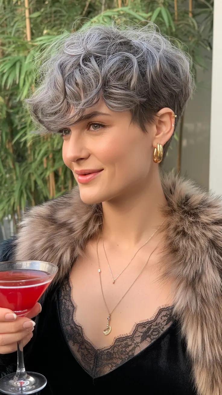 pixie haircut 2026 Silver Glam Pixie
