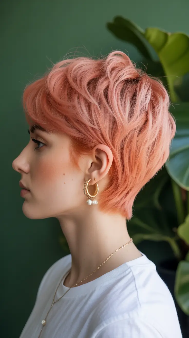 pixie haircut 2026 Peach Glow Texture