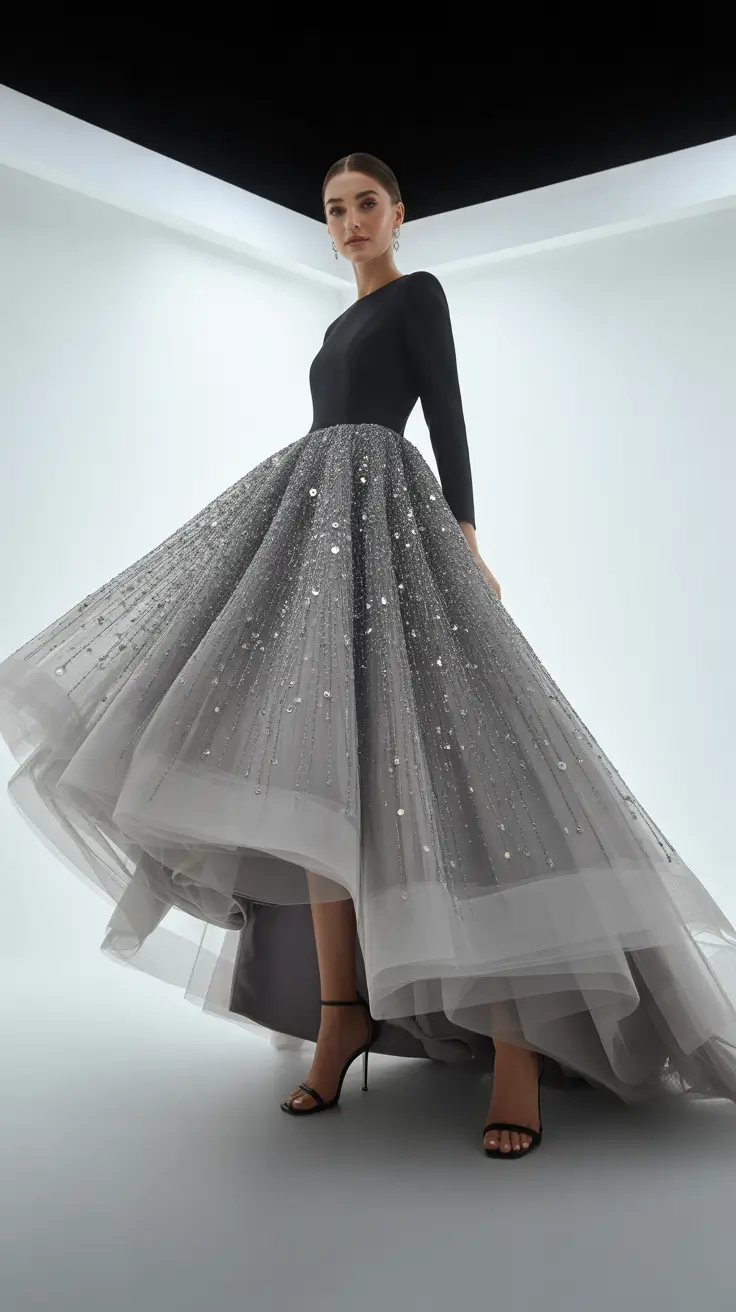 Elegant skirt outfits 2026 Midnight Stardust Drama