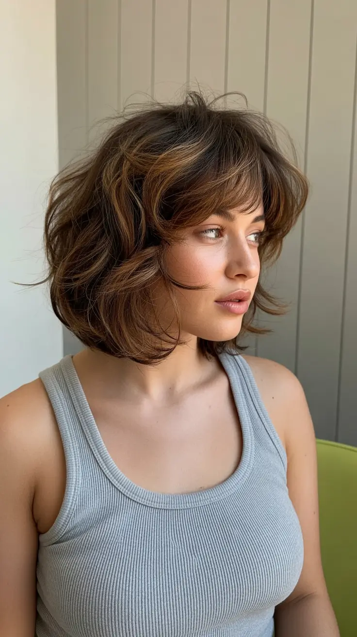 Fat Face Haircuts 2026 Choppy Bob with Textured Layers