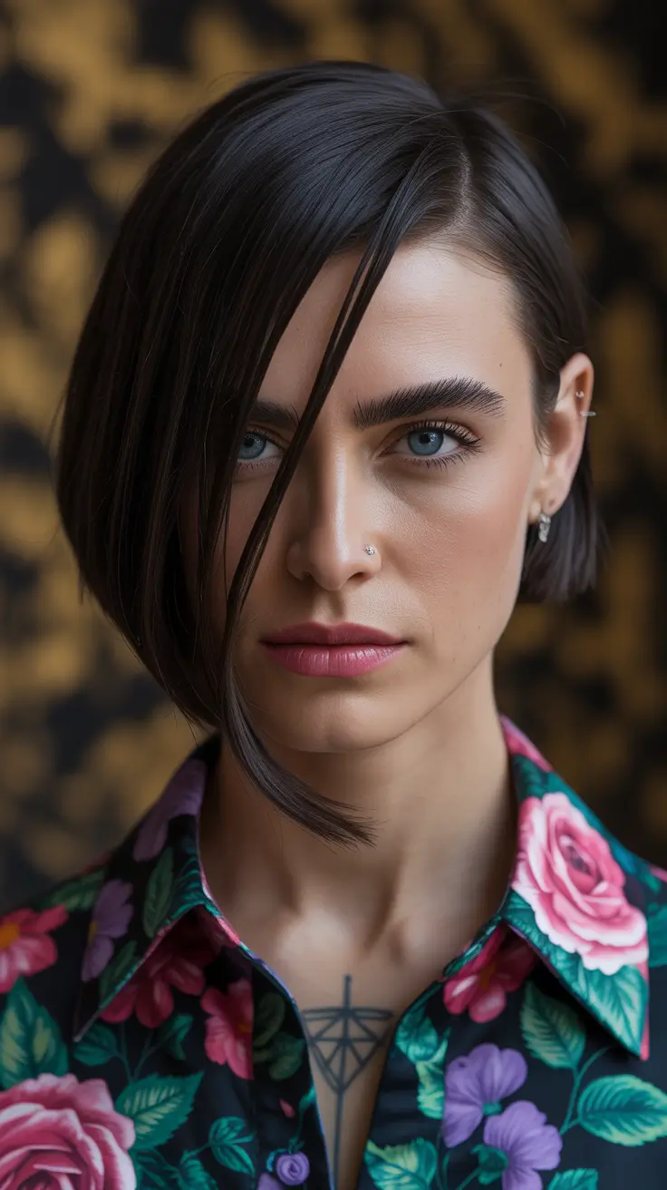 Haircut Ideas 2026 Sleek Short Bob with Dramatic Front Piece
