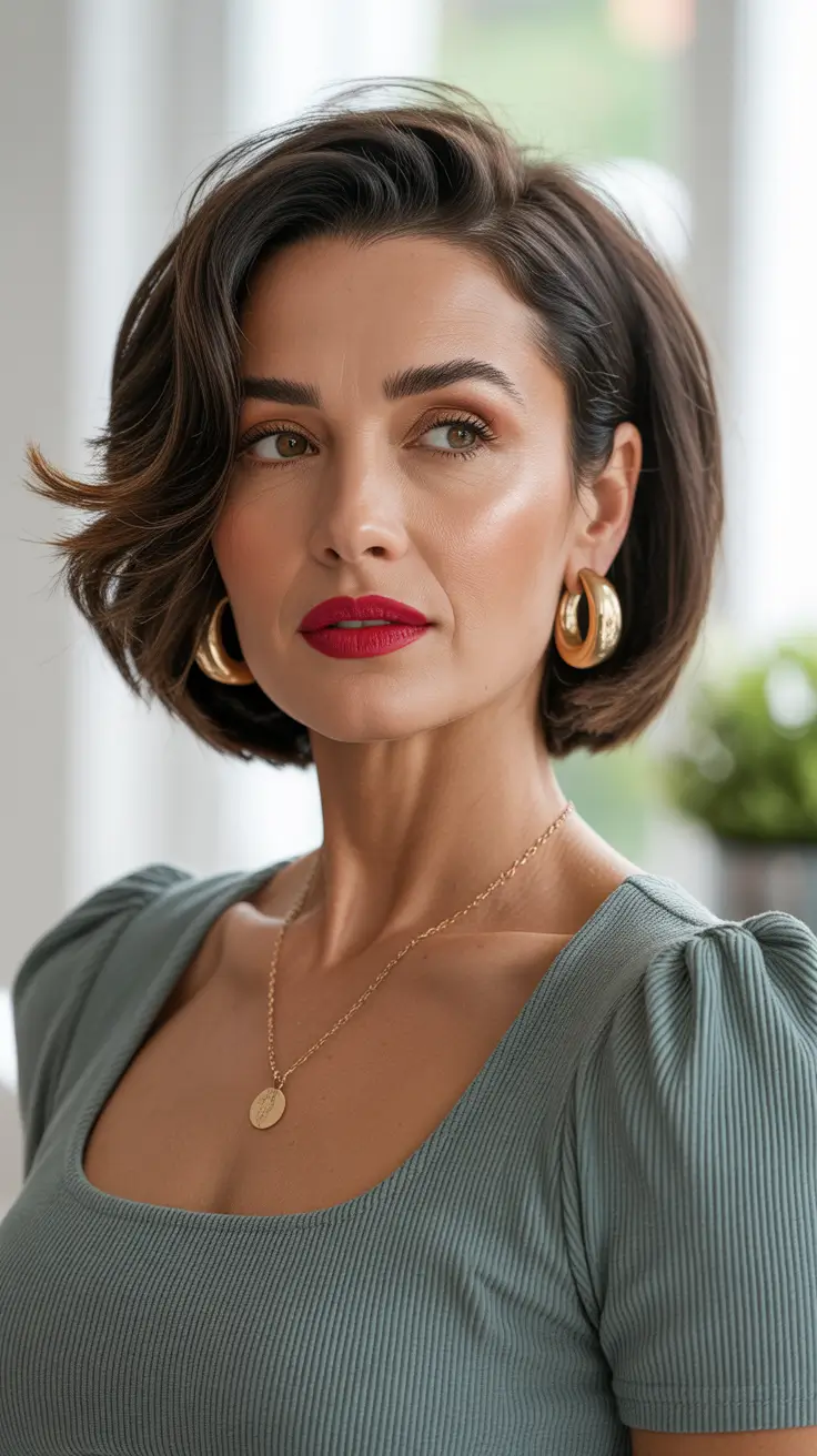 Haircut Ideas 2026 Short Sculpted Bob With Side Volume