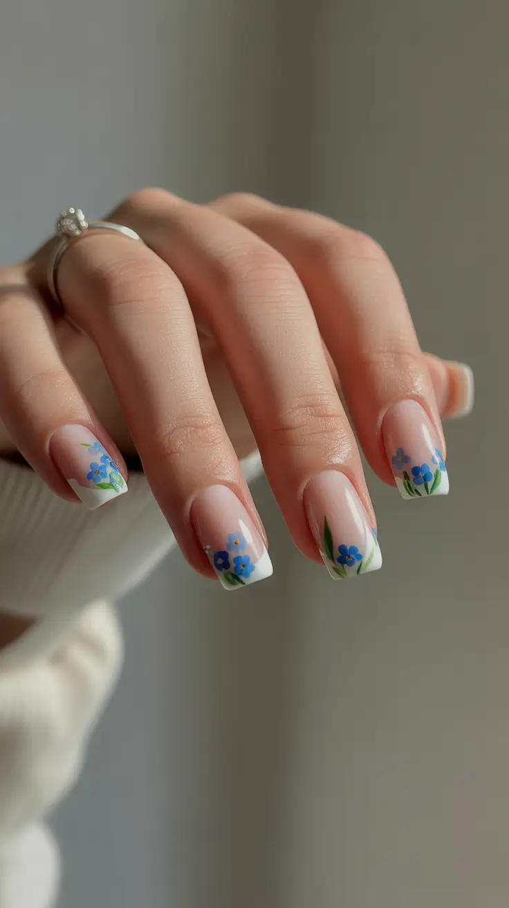 French Nail Designs 2026 Soft Floral French