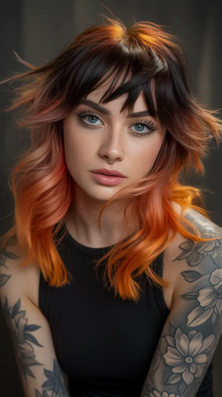 hair color ideas 2026 Copper Edge with Orange Accents
