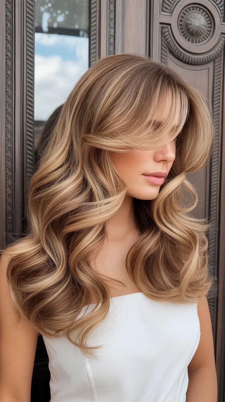 Hair Color Ideas to Look Younger 2026 Modern Blonde Volume with Face-Framing Bangs