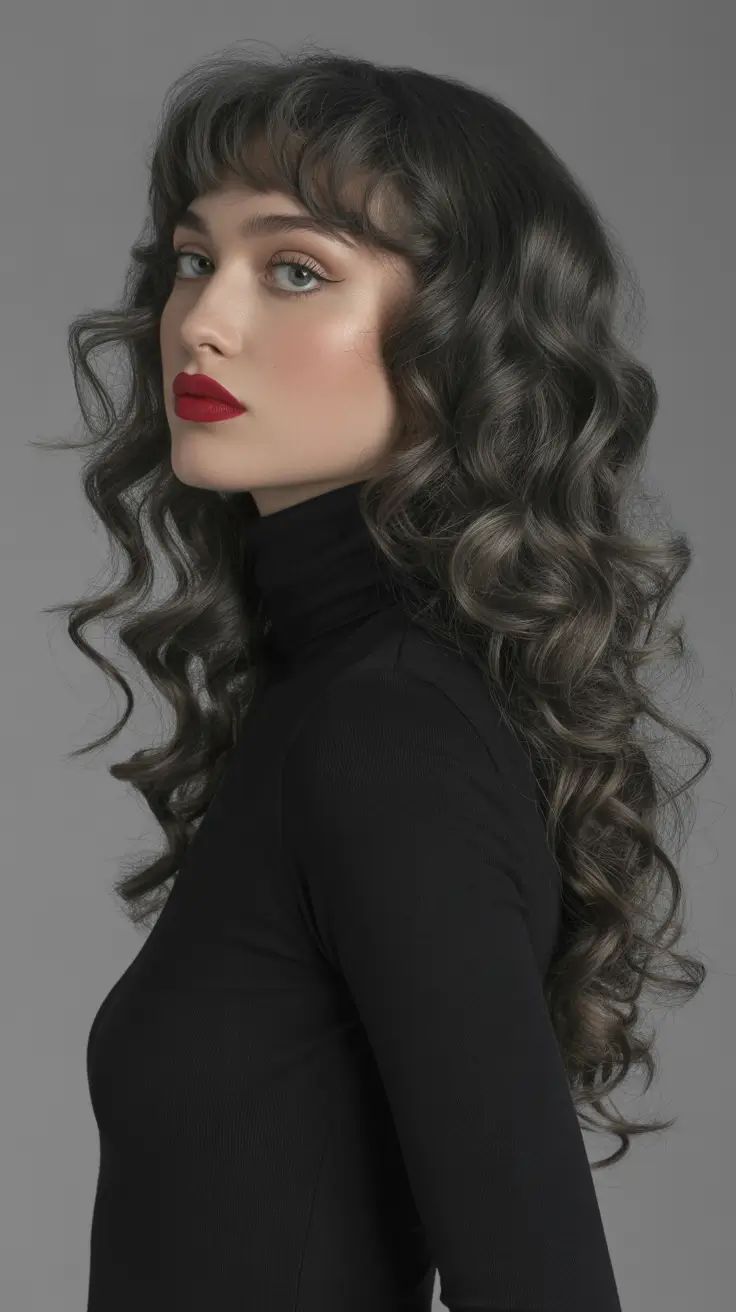 Hairstyles ideas 2026 Glamorous Curls Bold Fringe