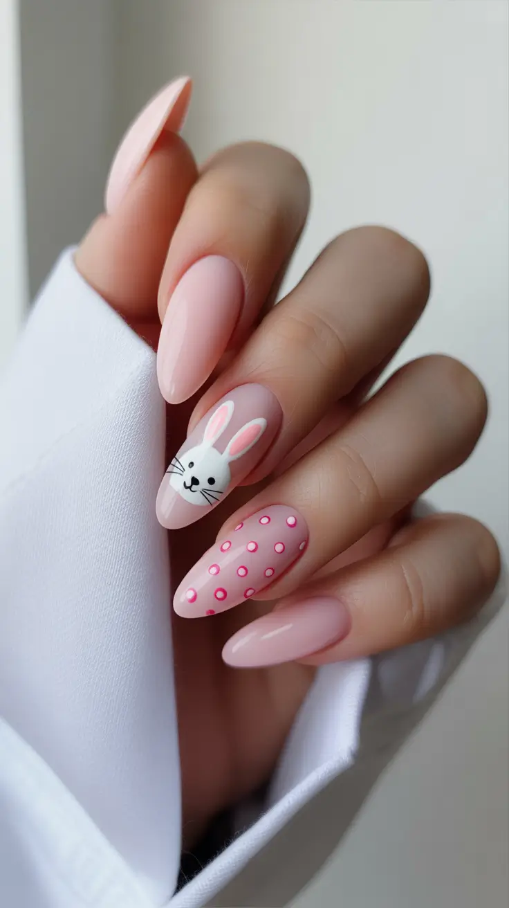 holiday nails 2026 Minimal Pink Nails with Subtle Holiday Art