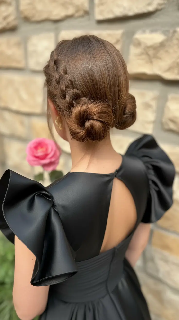 elegant updo braids hairstyle 2026