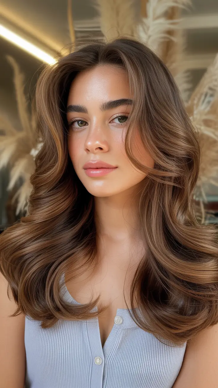 Butterfly Haircut 2026 Warm Brunette Butterfly With Airy Curtain Bangs