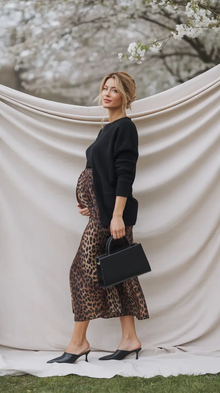 pregnancy outfits 2026 Wild Elegance for Transitional Days