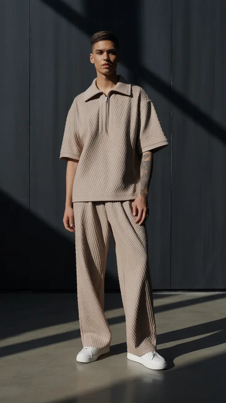 Outfits for Men 2026 Textured Taupe Calm