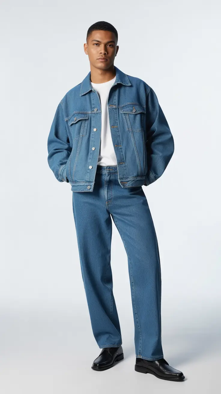 Outfits for Men 2026 Double Denim Revival