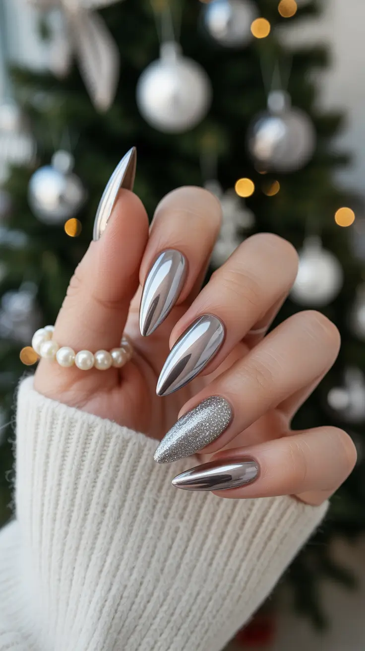 Metallic Chrome Nails 2026 Silver
