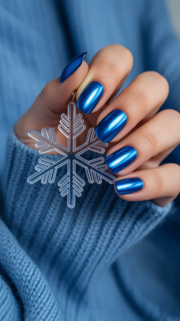 Metallic Chrome Nails 2026 Blue
