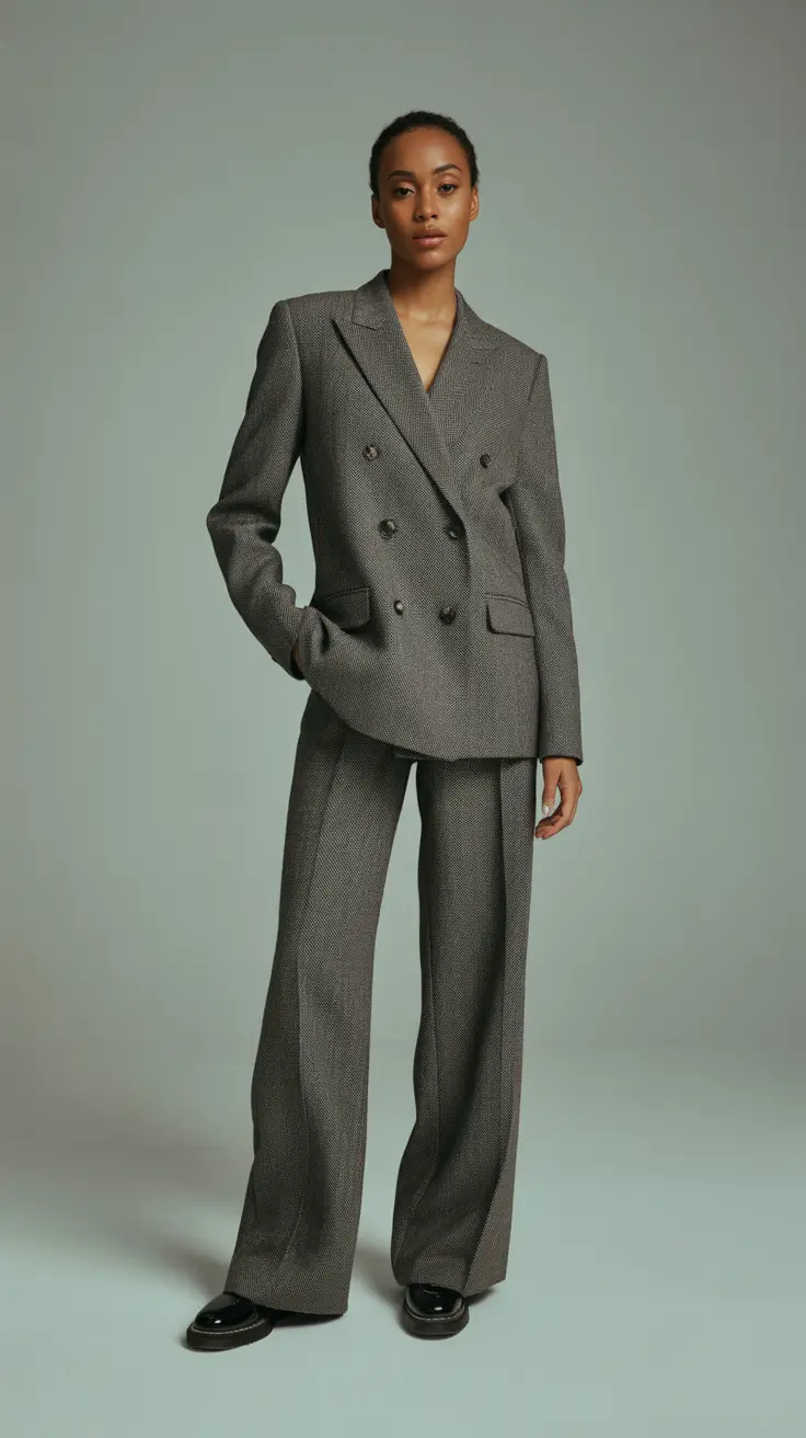 classy outfits 2026 gray houndstooth chic women