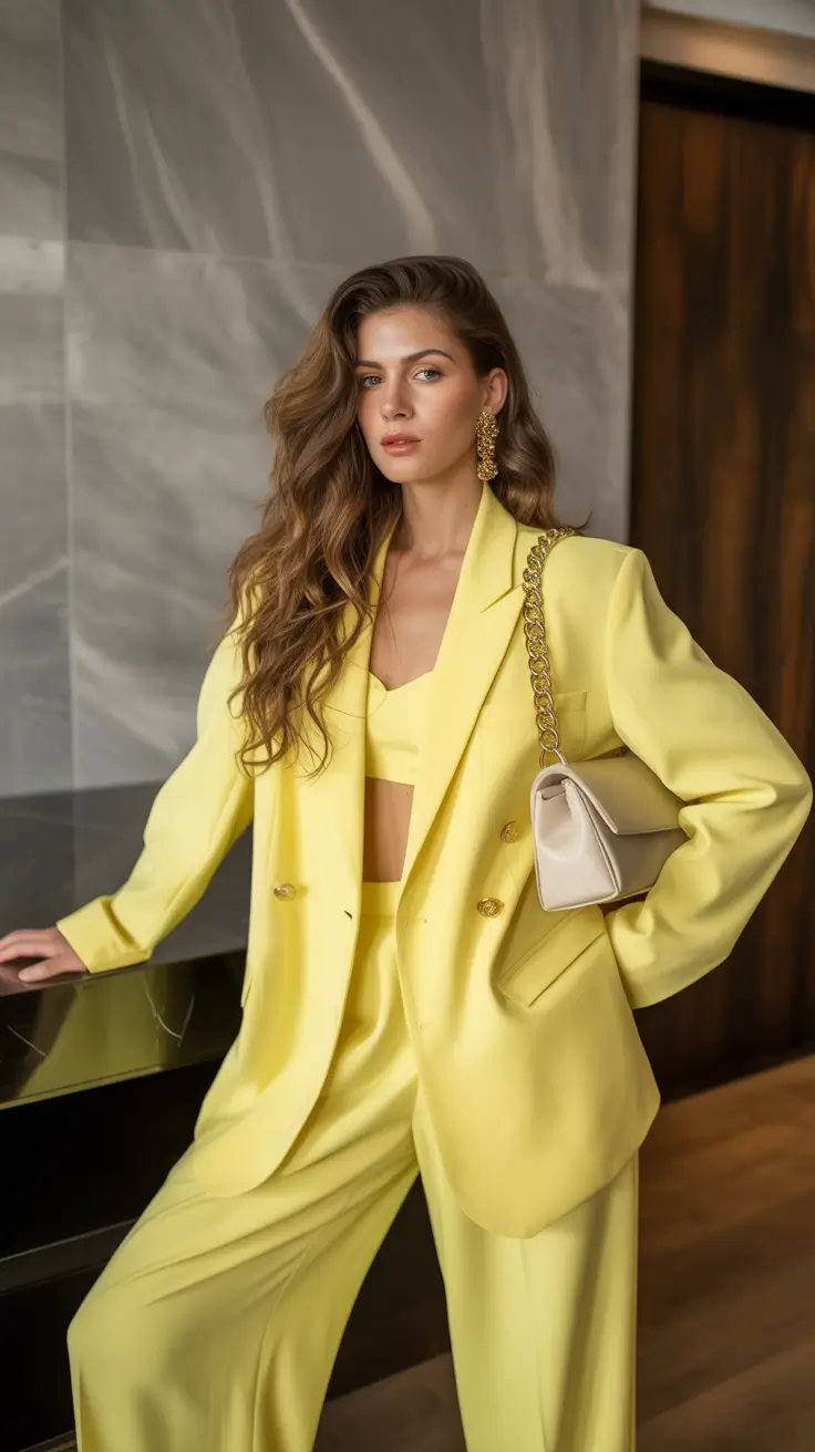 Classy Outfits 2026 Yellow Suit Women