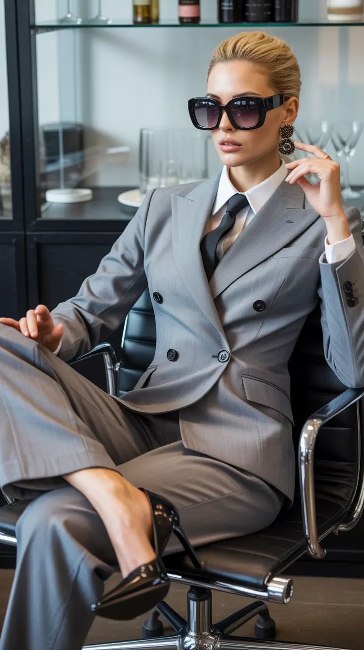 Classy Outfits 2026 Grey Power Suit