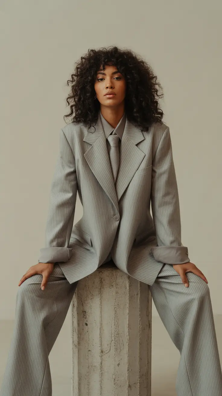 classy outfits 2026 pinstripe vintage chic