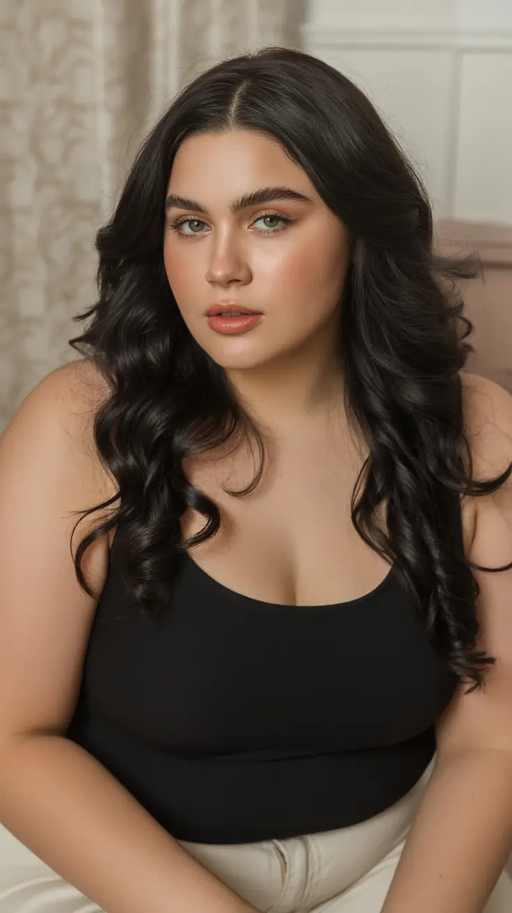 Haircuts for Plus Size Women 2026 Classic Glossy Waves