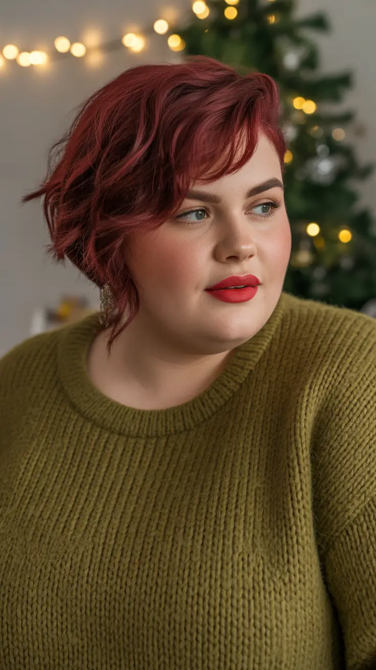 Haircuts for Plus Size Women 2026 Cherry Waves with Playful Charm