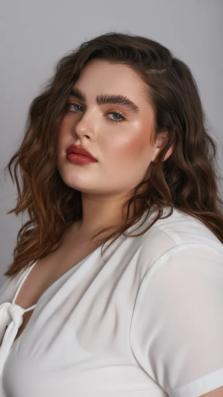 Modern Haircuts for Round Faces 2026 Soft Curls with Side Part Romance