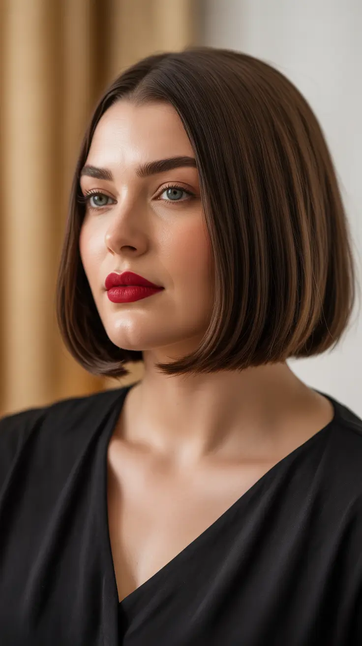 Modern Haircuts for Round Faces 2026 Classic Sleek Bob Revival