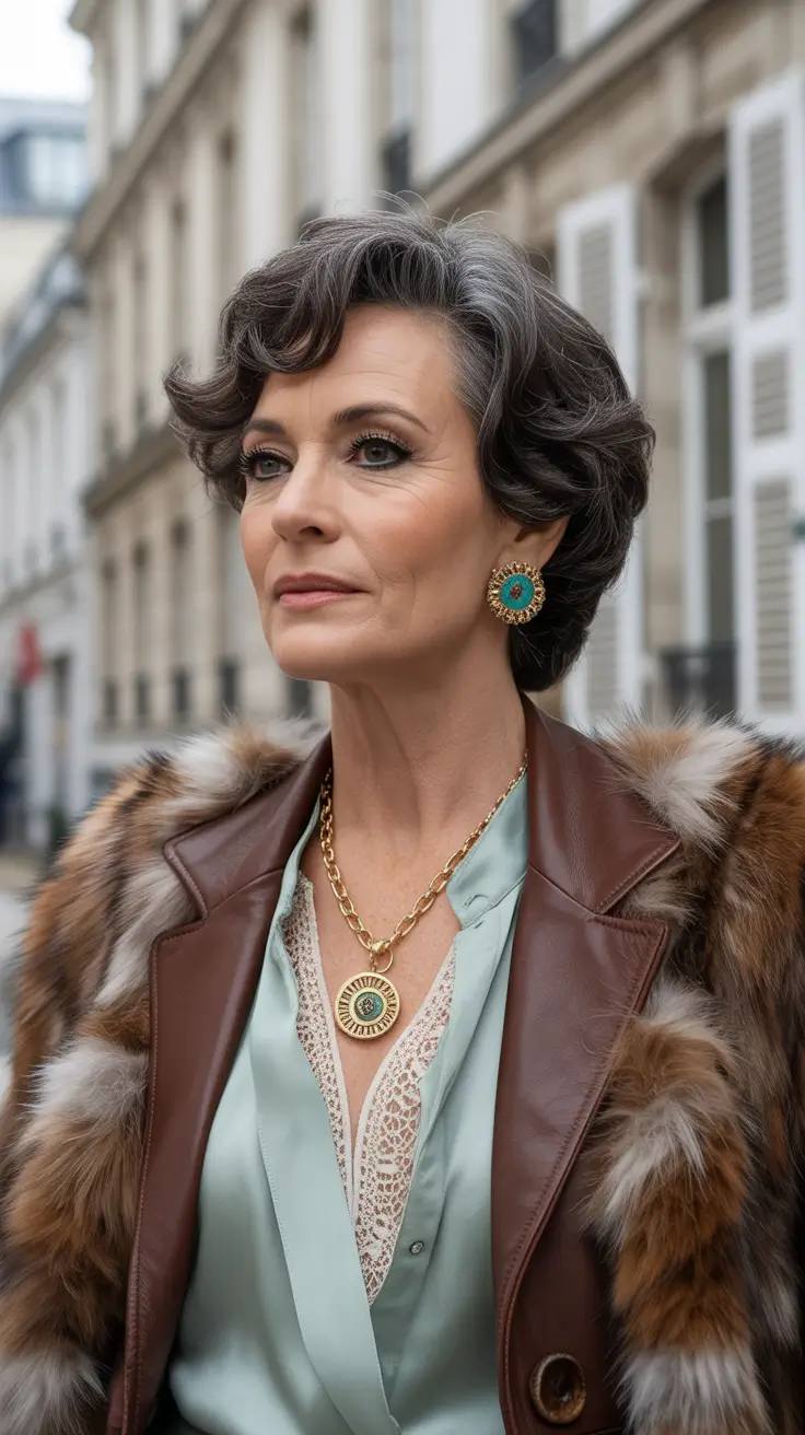 Haircuts for Women Over 50 2026 Elegant Short Wedge with Silver Dimension