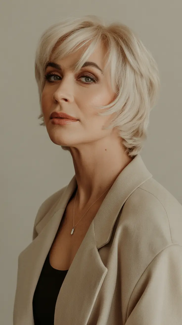 Haircuts for Women Over 50 2026 Modern Short Shag with Layers