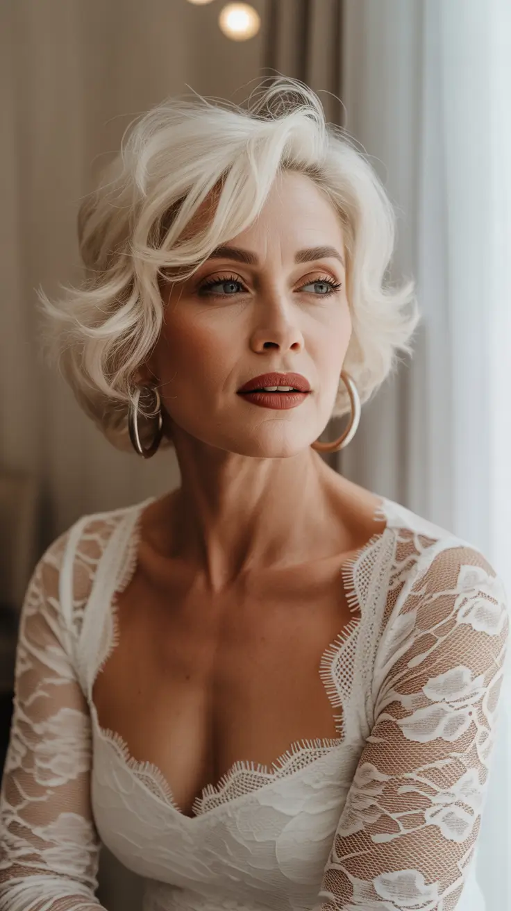Haircuts for Women Over 50 2026 Voluminous Platinum Bob