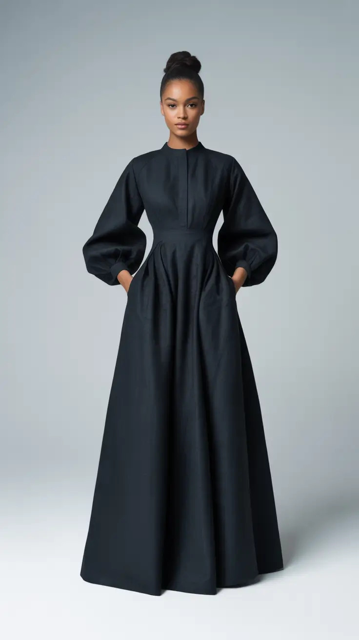 outfits for black women 2026 Midnight Elegance With Sculpted Simplicity