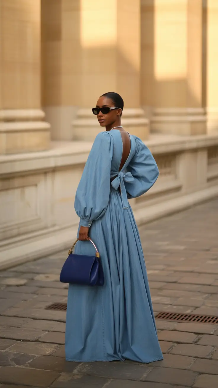 outfits for black women 2026 Soft Denim Elegance In Motion