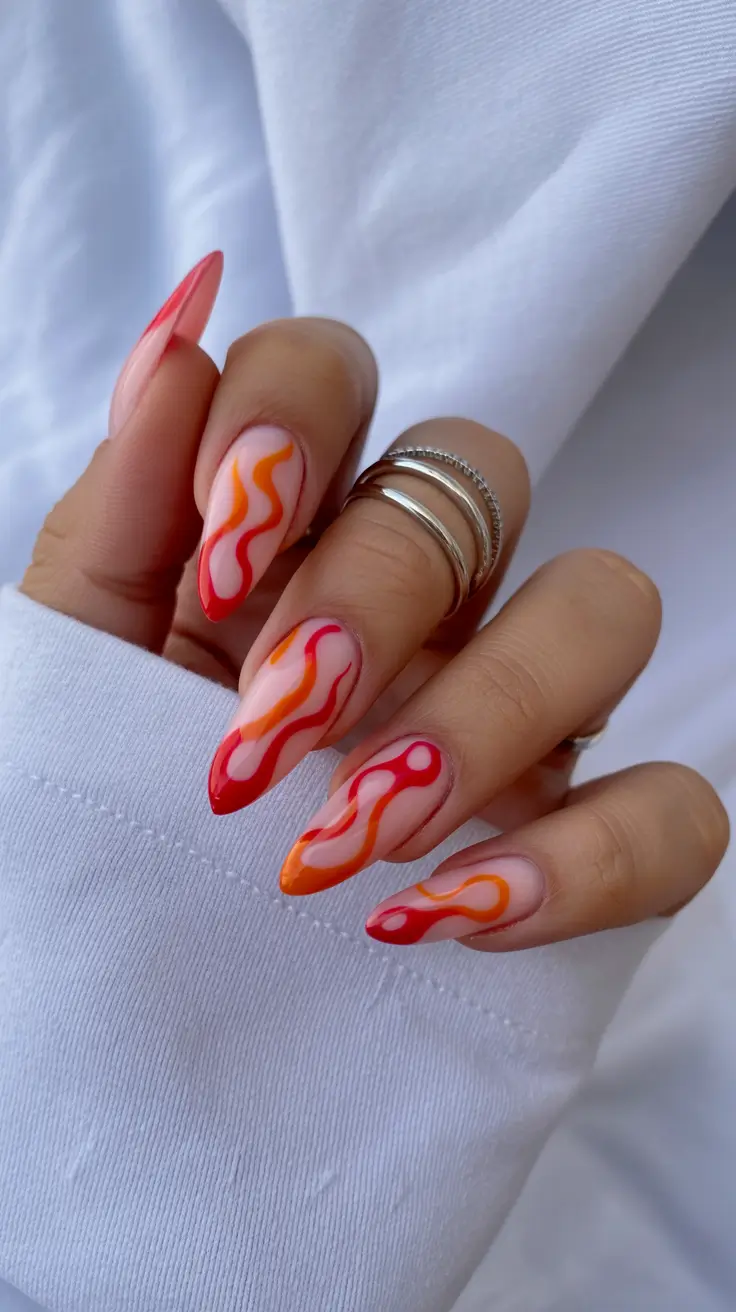 nail colors 2026 Fiery Wave Energy