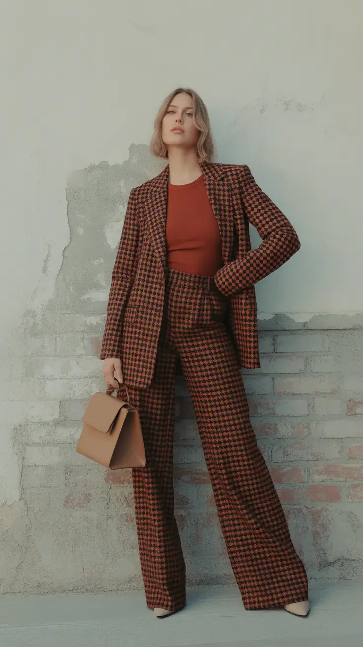 business casual outfits 2026 Retro Checks and Modern Energy