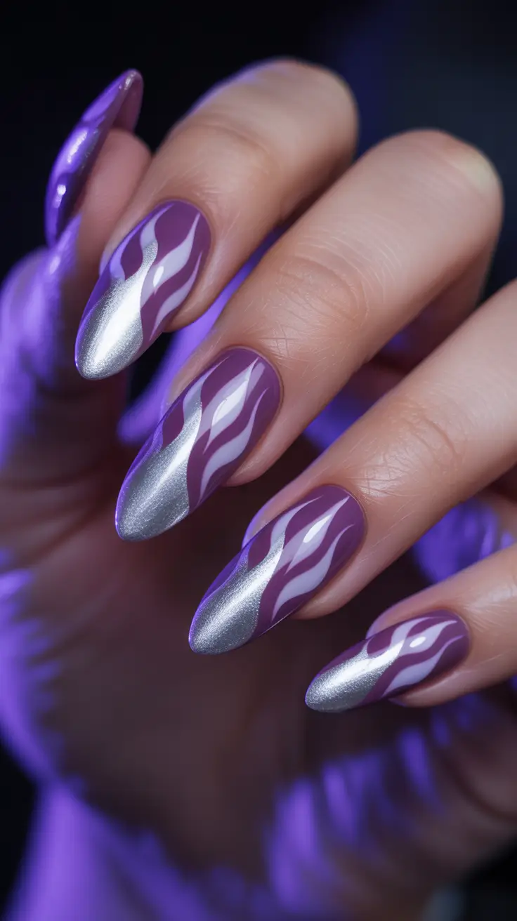New Chrome Nails Ideas 2026 Purple Chrome Art