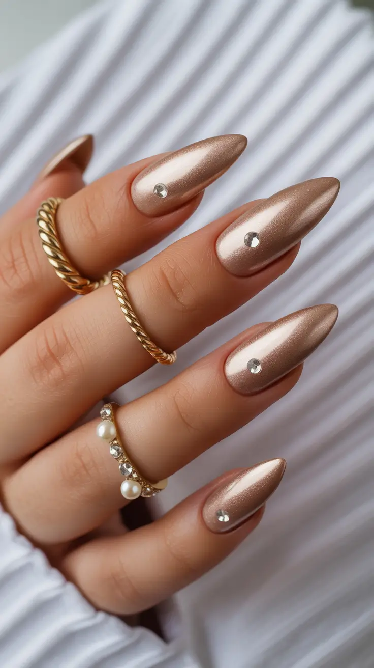 New Chrome Nails Ideas 2026 Gold Chrome Nails