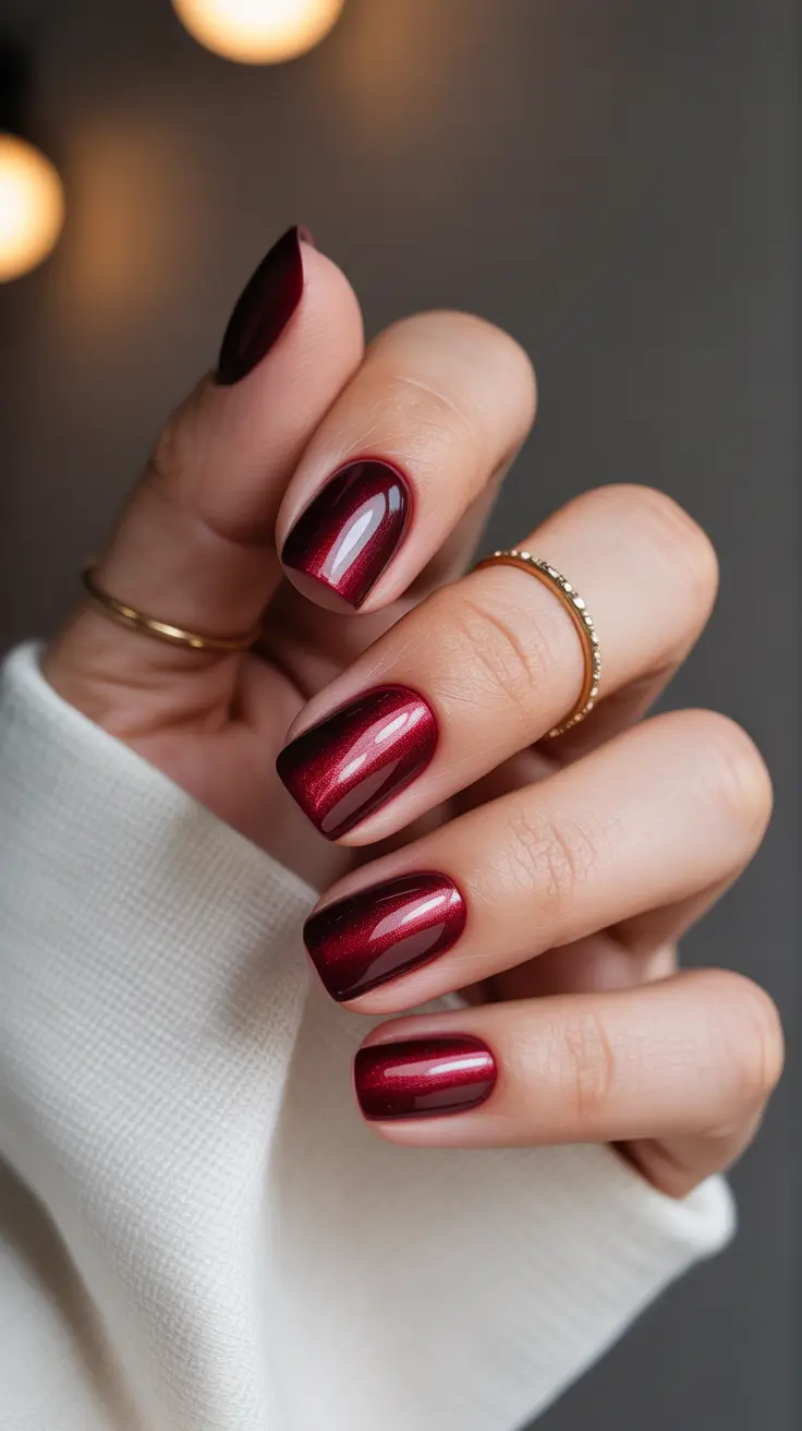 New Short Acrylic Nails 2026 Red Gloss