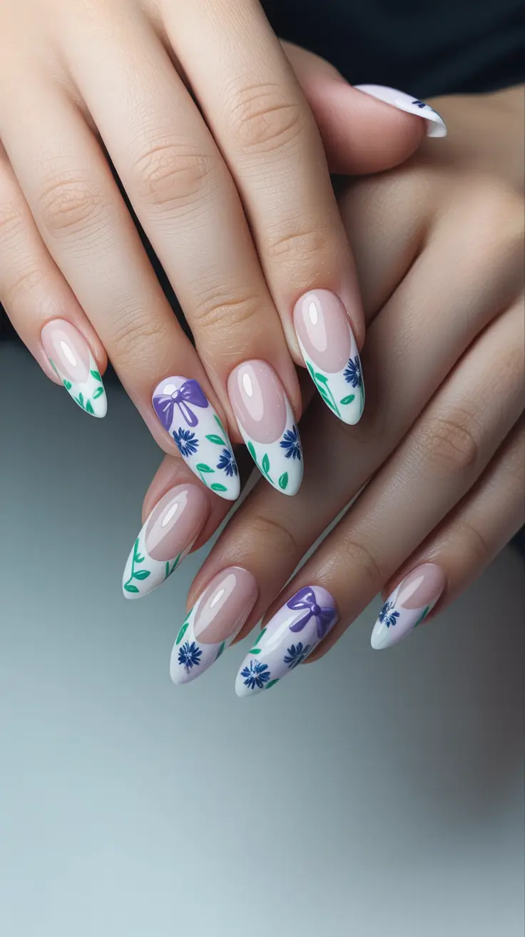 New Stiletto Nails 2026 Soft Floral Stilettos