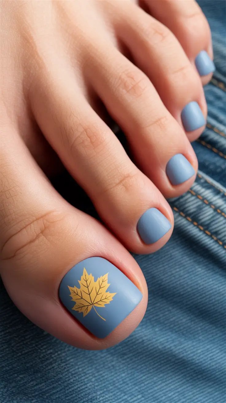 New Toe Nail Colors 2026 Soft Blue Graphic Accent