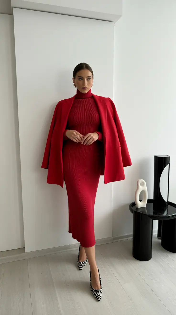 new york outfits 2026 Red Power for the Cold Season