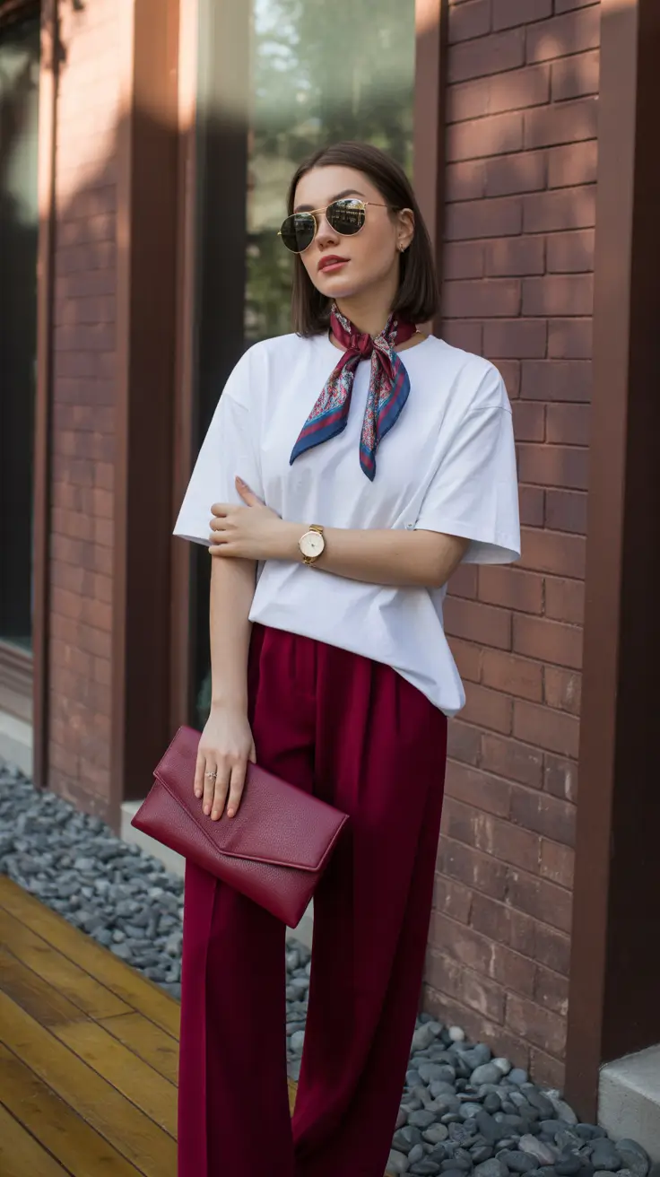 new york outfits 2026 Effortless Elegance With a Touch of Burgundy