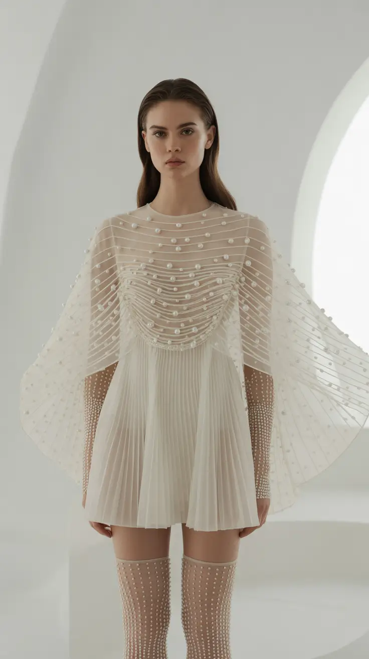 new york outfits 2026 Pearl Texture and Architectural Whimsy