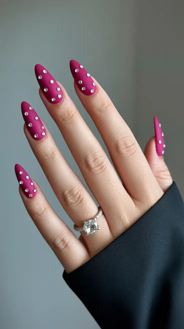 Pink Nails for 2026 Matte Berry Pink Nails