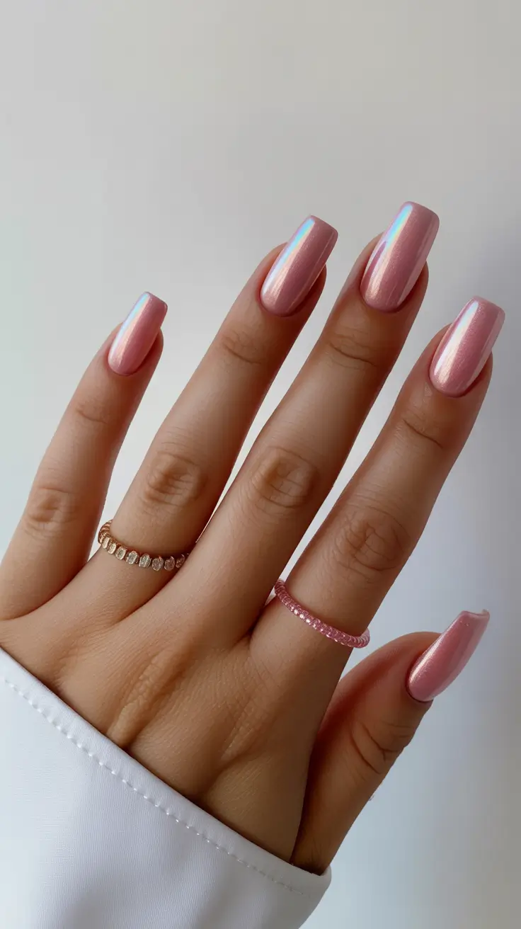 Pink Nails for 2026 Soft Pink Chrome Nails